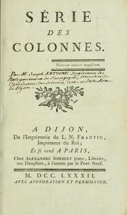 Cover of: Série des colonnes