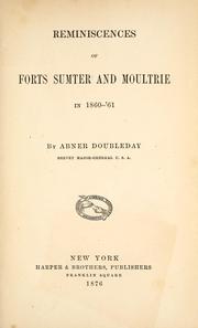 Cover of: Reminiscences of Forts Sumter and Moultrie in 1860-'61