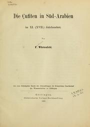Cover of: Die Cufitenin Süd-Arabien im XI(XVII) Jahrhundert by Ferdinand Wüstenfeld