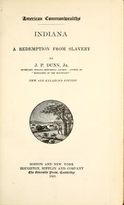 Cover of: Indiana: a redemption from slavery