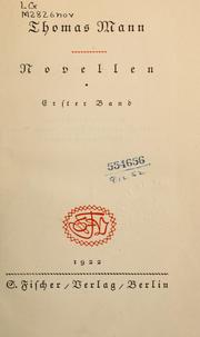 Cover of: Novellen by Thomas Mann