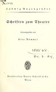 Cover of: Sämtliche Werke by Ludwig Anzengruber