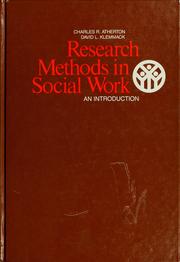 Cover of: Research methods in social work by Charles R. Atherton