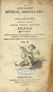 Cover of: The Edinburgh musical miscellany by D. Sime