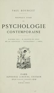 Cover of: Nouveaux essais de psychologie contemporaine
