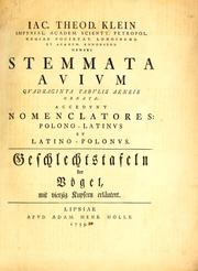 Cover of: Stemmata avium by Klein, Jacob Theodor