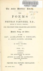 Cover of: The poems of Phineas Fletcher: for the first time collected and edited: with memoir, essay, and notes