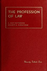 Cover of: The profession of law