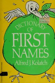 Cover of: The Jonathan David dictionary of first names