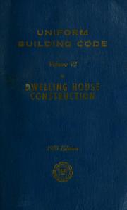 Cover of: Uniform building code. by International Conference of Building Officials!!!
