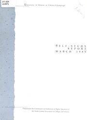 Cover of: Self-study report, March 1989 | University of Illinois at Urbana-Champaign