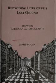 Cover of: Recovering literature's lost ground by Cox, James M.