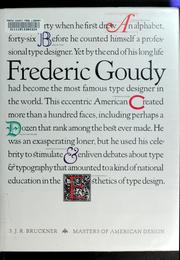 Cover of: Frederic Goudy by D. J. R. Bruckner