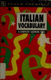 Cover of: Italian vocabulary by Vittoria Bowles Protej