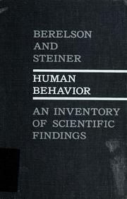 Cover of: Human behavior: an inventory of scientific findings