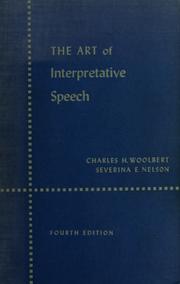 Cover of: The art of interpretative speech by Woolbert, Charles Henry