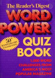 Cover of: The Reader's Digest word power quiz book: 1,000 word challenges from America's most popular magazine.