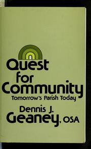 Cover of: Quest for community by Dennis J. Geaney