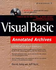 Cover of: Visual Basic Annotated Archives by David Jung, Jeff Kent, David Jung, Jeff Kent