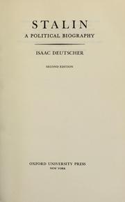 Cover of: Stalin, a political biography by Isaac Deutscher