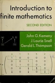 Cover of: Introduction to finite mathematics