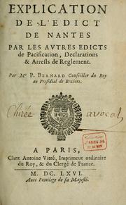 Explication de l'Edict de Nantes (1666 edition) | Open Library