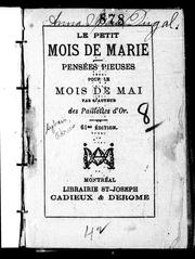 Cover of: Le petit mois de Marie: pensées pieuses pour le mois de mai