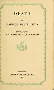 Cover of: Death by Maurice Maeterlinck