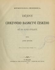 Cover of: Dějiny církevního básnictví českého až do XVIII stoletĭ