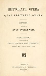 Cover of: Hippocratis Opera quae feruntur omnia by Hippocrates