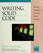 Cover of: Writing solid code: Microsoft's techniques for developing bug-free C programs