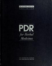 Cover of: PDR for Herbal Medicines (Physician's Desk Reference for Herbal Medicines) by Medical Economics