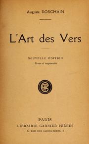 Cover of: L'art des vers