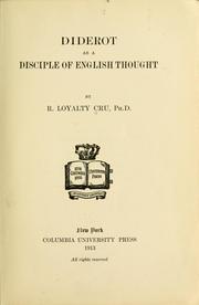 Cover of: Diderot as a disciple of English thought