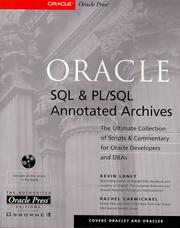 Cover of: Oracle SQL & PL/SQL annotated archives by Kevin Loney