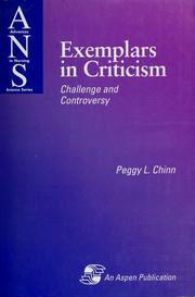 Cover of: Exemplars in criticism: challenge and controversy