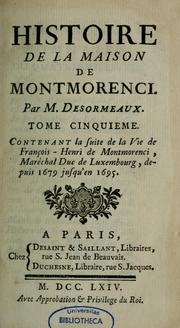 Cover of: Histoire de la maison de Montmorenci.