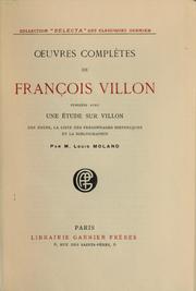 Cover of: Oeuvres complètes de François Villon