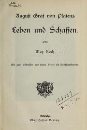 Cover of: Sämtliche Werke by August von Platen