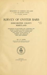 Cover of: Survey of oyster bars, Dorchester County, Maryland