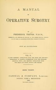 Cover of: A manual of operative surgery