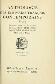 Cover of: Anthologie des écrivains français