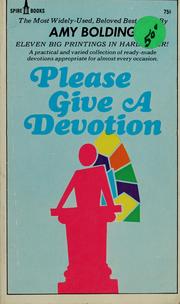 Cover of: Please give a devotion.