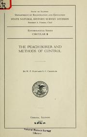 Cover of: The peach borer and methods of control
