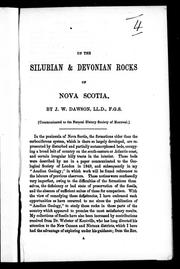 On the Silurian & Devonian rocks of Nova Scotia by John William Dawson