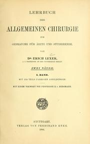 Cover of: Lehrbuch der allgemeinen Chirurgie: zum Gebrauche für Ärzte und Studierende