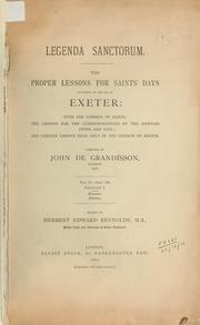 Legenda Sanctorum by Grandison, John de Bp