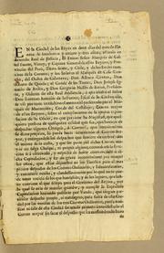 Cover of: En la Ciudad de los Reyes en doce dias del mes de henero de setecientos y treinta y tres años, estando en Acuerdo Real de Justicia ..