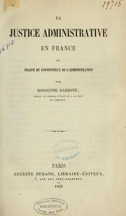 Cover of: La justice administrative en France