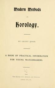 Cover of: Horology